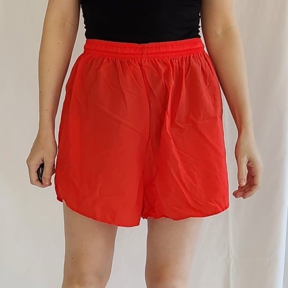 90s Red Nylon Running Shorts